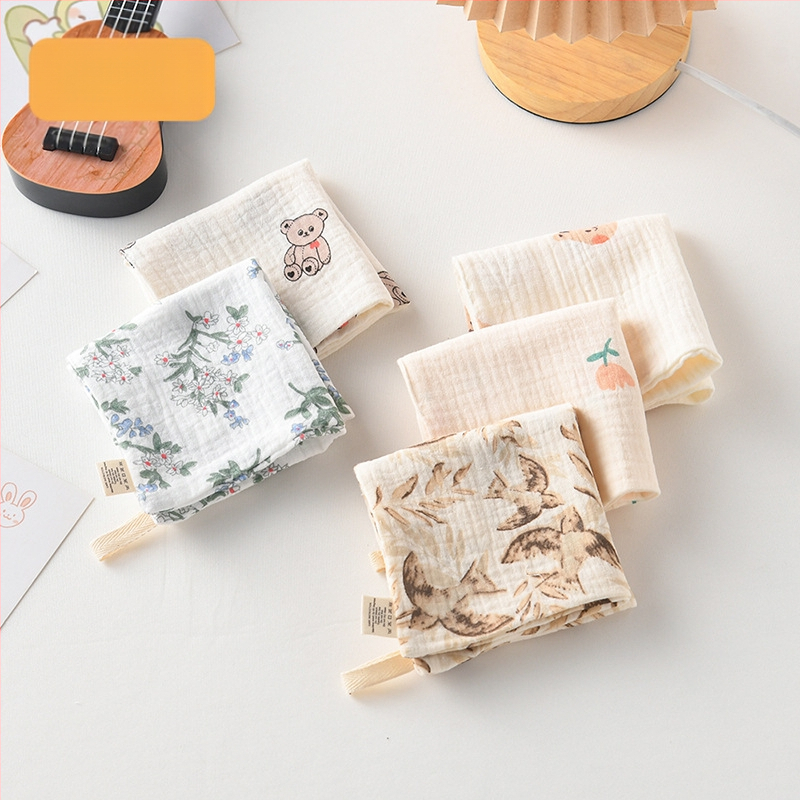 5 bucăți de șervețele pătrate pentru bebeluși, din bumbac 100% pentru saliva, eructare și curățarea feței, potrivite pentru nou-născuți