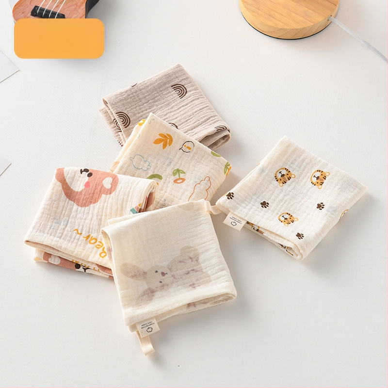 5 bucăți de șervețele pătrate pentru bebeluși, din bumbac 100% pentru saliva, eructare și curățarea feței, potrivite pentru nou-născuți