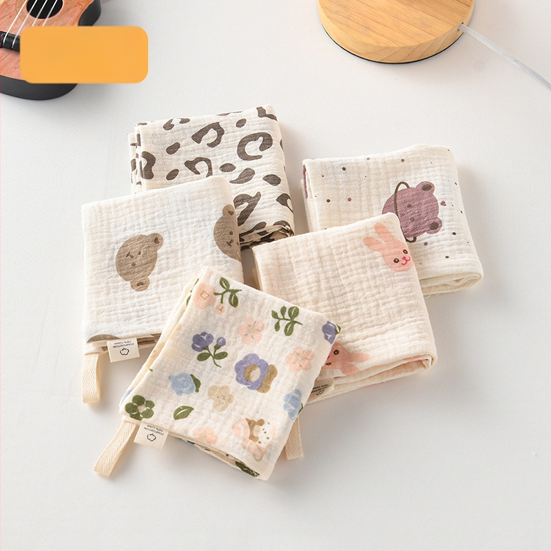 5 bucăți de șervețele pătrate pentru bebeluși, din bumbac 100% pentru saliva, eructare și curățarea feței, potrivite pentru nou-născuți