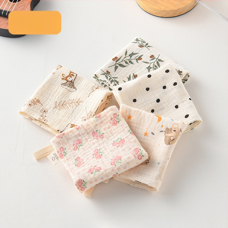 5 bucăți de șervețele pătrate pentru bebeluși, din bumbac 100% pentru saliva, eructare și curățarea feței, potrivite pentru nou-născuți