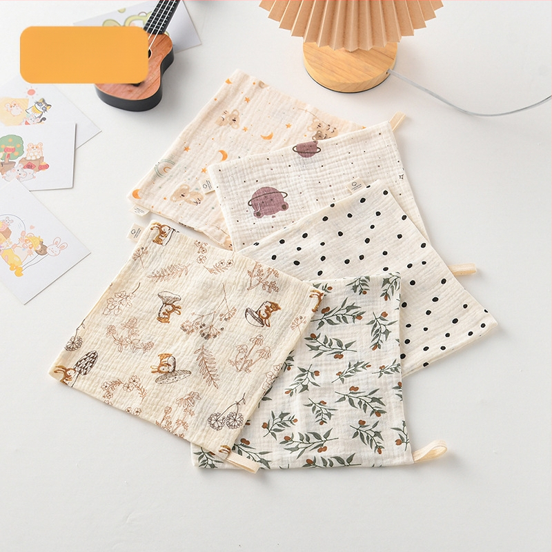 5 bucăți de șervețele pătrate pentru bebeluși, din bumbac 100% pentru saliva, eructare și curățarea feței, potrivite pentru nou-născuți