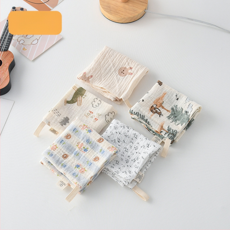 5 bucăți de șervețele pătrate pentru bebeluși, din bumbac 100% pentru saliva, eructare și curățarea feței, potrivite pentru nou-născuți