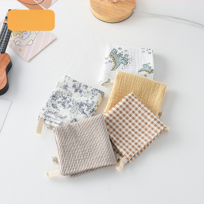 5 bucăți de șervețele pătrate pentru bebeluși, din bumbac 100% pentru saliva, eructare și curățarea feței, potrivite pentru nou-născuți