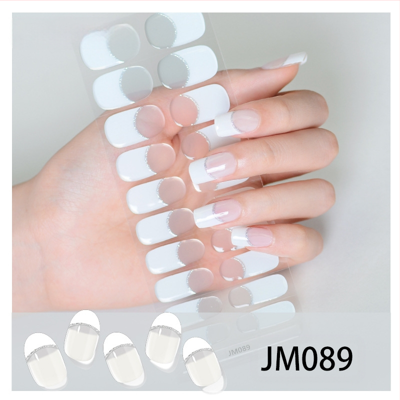 XT Полуизсушени гел лак стикери за нокти – активирани с UV лампа, френски стил, дизайни: рози, мрамор, цветя