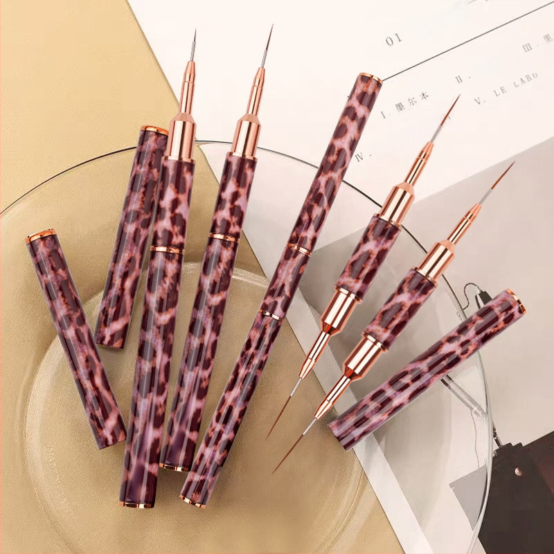 Minychi 5‑частен комплект инструменти за ноктна арт с метални дълги дръжки, плосък връх за градиентно рисуване и фини линии