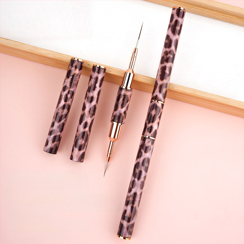 Minychi 5‑частен комплект инструменти за ноктна арт с метални дълги дръжки, плосък връх за градиентно рисуване и фини линии