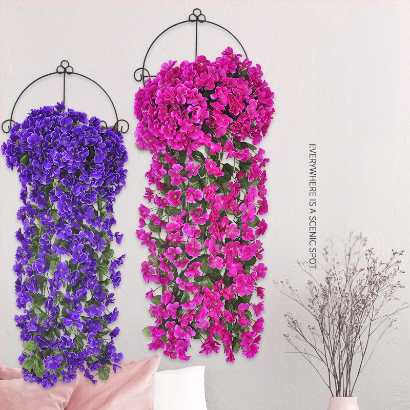 Selyem virág indája (Változat: Violet; Használat: Egyéb; Falra akasztható virágos műalkotás)