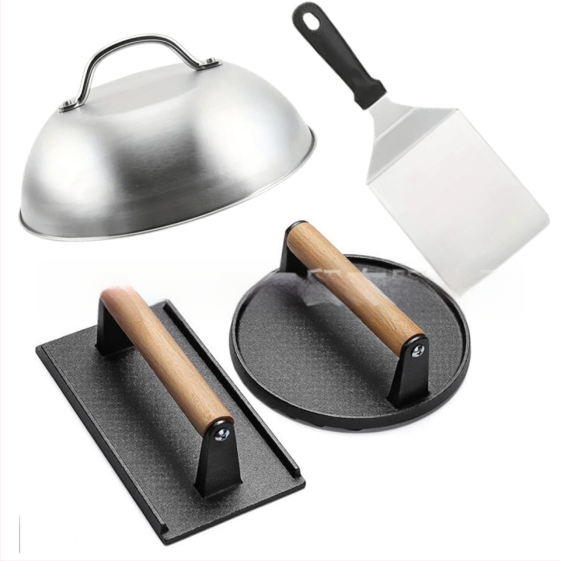 Комплект инструменти за барбекю, 3 части, неръждаема стомана, марка Huanya