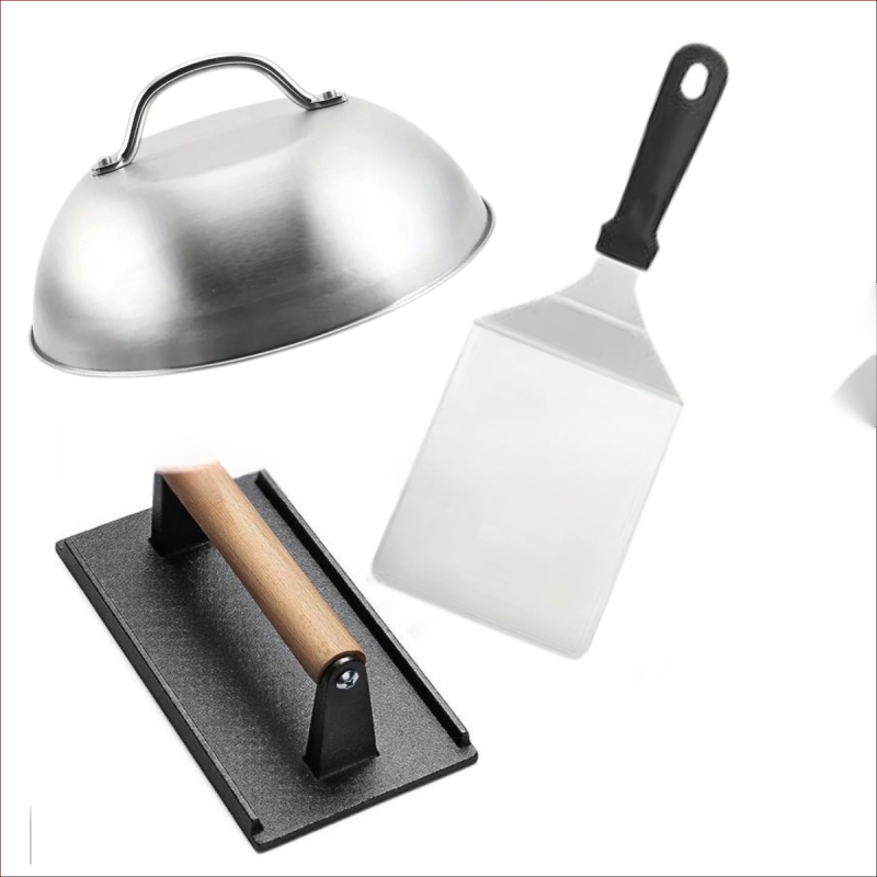 Комплект инструменти за барбекю, 3 части, неръждаема стомана, марка Huanya