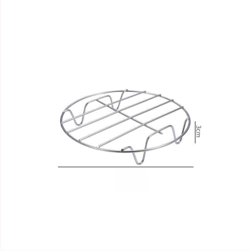 Στρογγυρή σχάρα από ανοξείδωτο ατσάλι για φριτέζα αέρα με διπλό επίπεδο, ατμό/γκριλ, φορητή, εύκολη στον καθαρισμό, ανθεκτική στη σκουριά