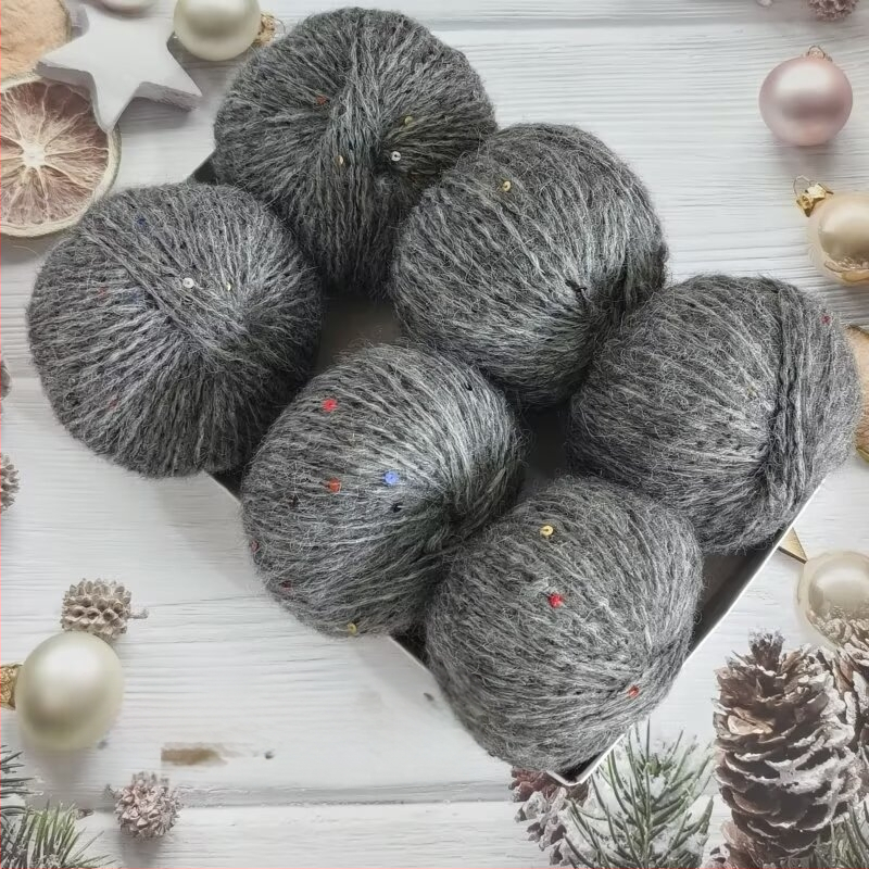 Νήμα παγιέτες από αλπάκα και mohair, worsted spun, μορφή: ρολά, προέλευση: Χεμπέι Μπαοντίν, κατάλληλο για πλέξιμο
