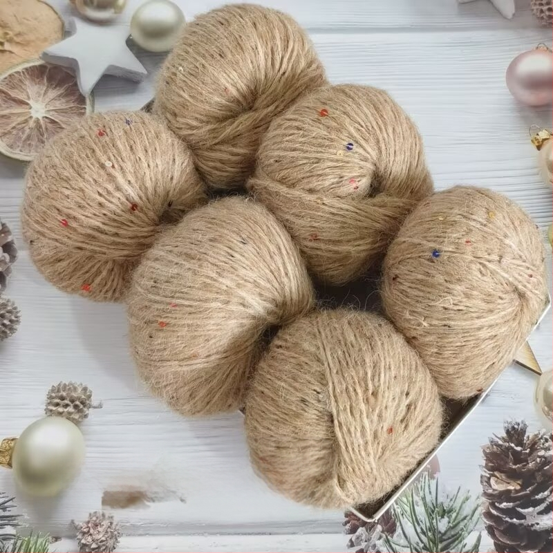 Νήμα παγιέτες από αλπάκα και mohair, worsted spun, μορφή: ρολά, προέλευση: Χεμπέι Μπαοντίν, κατάλληλο για πλέξιμο