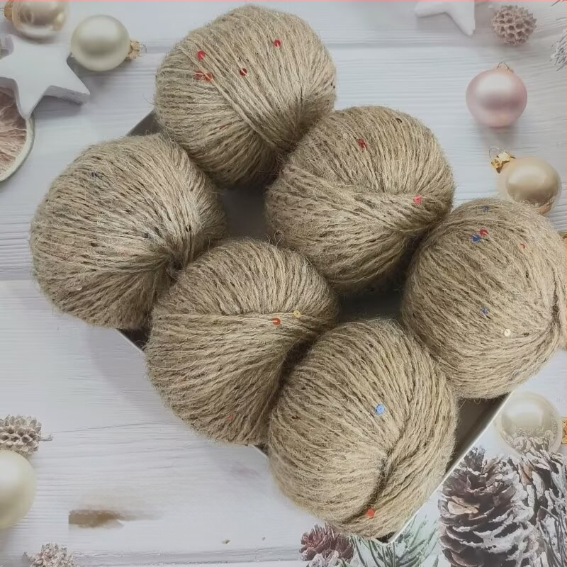 Νήμα παγιέτες από αλπάκα και mohair, worsted spun, μορφή: ρολά, προέλευση: Χεμπέι Μπαοντίν, κατάλληλο για πλέξιμο