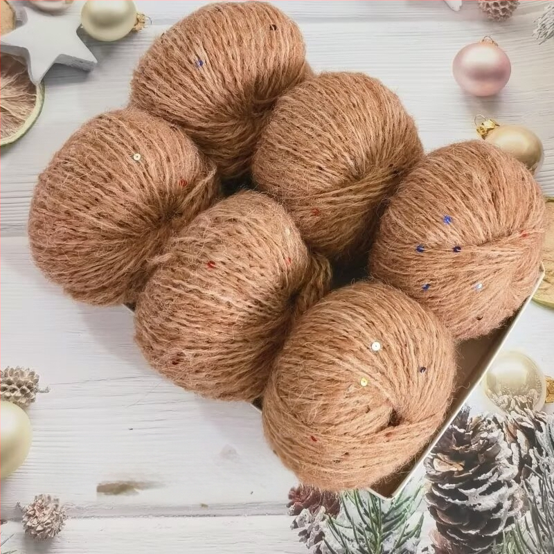 Νήμα παγιέτες από αλπάκα και mohair, worsted spun, μορφή: ρολά, προέλευση: Χεμπέι Μπαοντίν, κατάλληλο για πλέξιμο