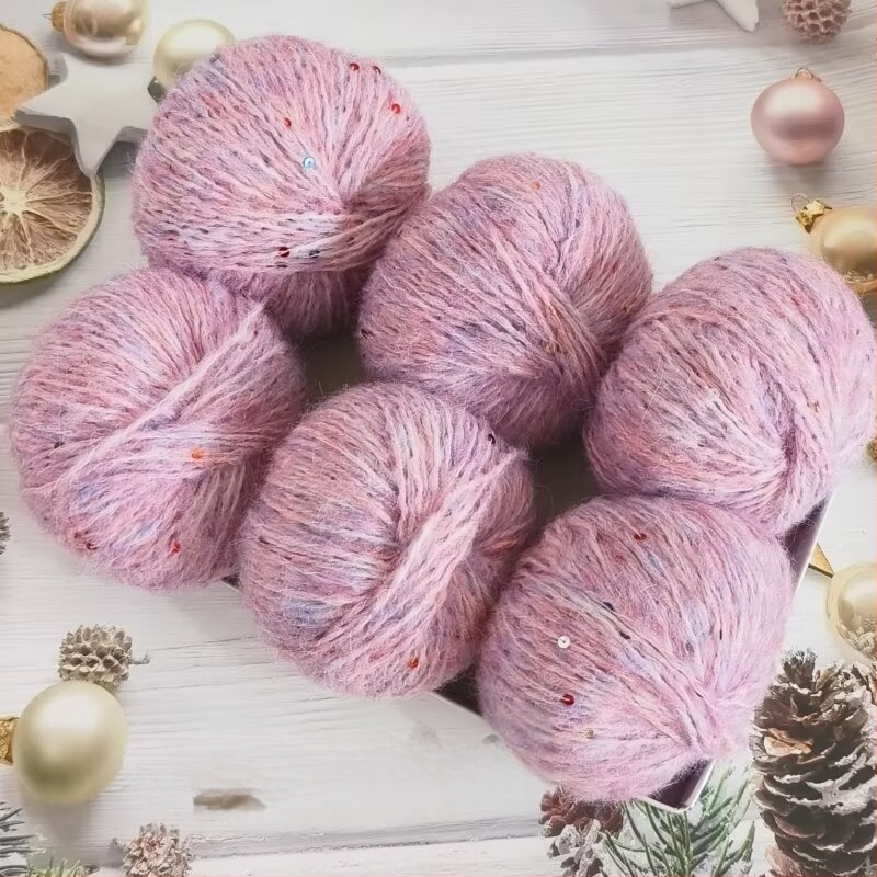 Νήμα παγιέτες από αλπάκα και mohair, worsted spun, μορφή: ρολά, προέλευση: Χεμπέι Μπαοντίν, κατάλληλο για πλέξιμο