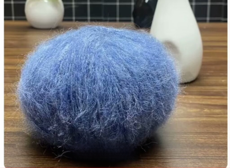 Μόχαϊρ νήμα – αεροστροφή, γραμμή Reunion, για χειροποίητο πλέξιμο, σπρέι μόχαϊρ, Blue Tears