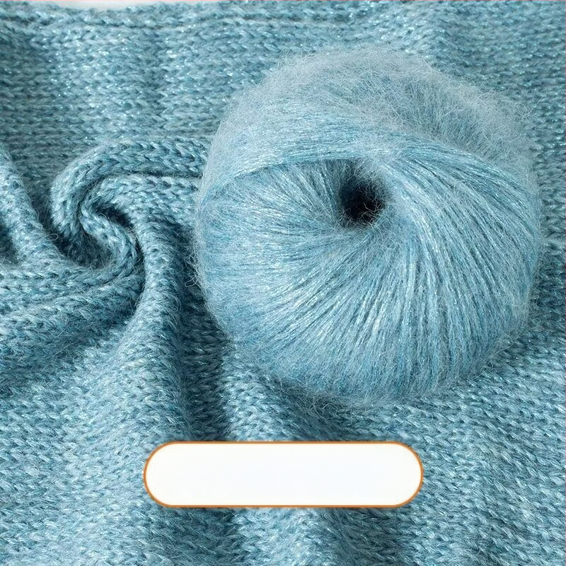 Μόχαϊρ νήμα – αεροστροφή, γραμμή Reunion, για χειροποίητο πλέξιμο, σπρέι μόχαϊρ, Blue Tears