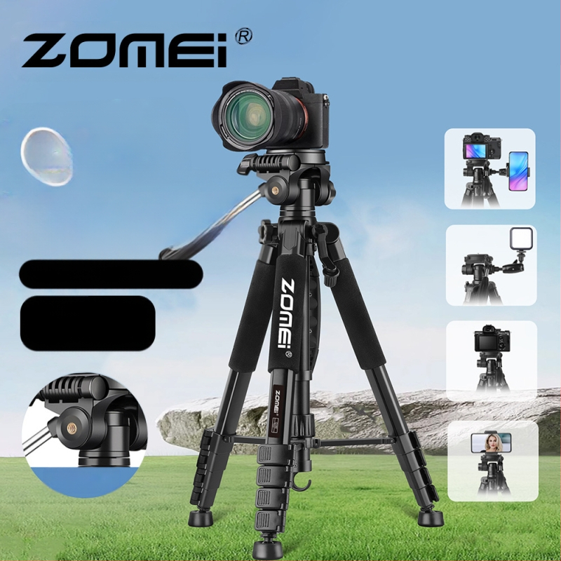 Zomei Q188 statīvs ar 3 asu galvu, alumīnija sakausējums, slodze 5 kg, ātrās atbrīvošanas plāksne