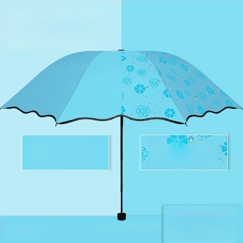 Γυναικεία διπλής χρήσης αναδιπλούμενη ομπρέλα για ήλιο και βροχή, χειροκίνητο άνοιγμα/κλείσιμο, UPF 50+, 8 ατσάλινα ραβδιά, βάρος 320 g