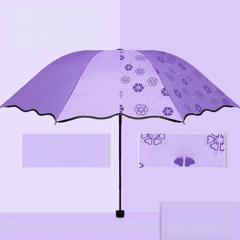 Γυναικεία διπλής χρήσης αναδιπλούμενη ομπρέλα για ήλιο και βροχή, χειροκίνητο άνοιγμα/κλείσιμο, UPF 50+, 8 ατσάλινα ραβδιά, βάρος 320 g