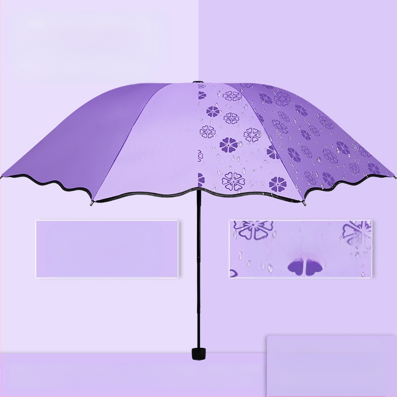 Γυναικεία διπλής χρήσης αναδιπλούμενη ομπρέλα για ήλιο και βροχή, χειροκίνητο άνοιγμα/κλείσιμο, UPF 50+, 8 ατσάλινα ραβδιά, βάρος 320 g