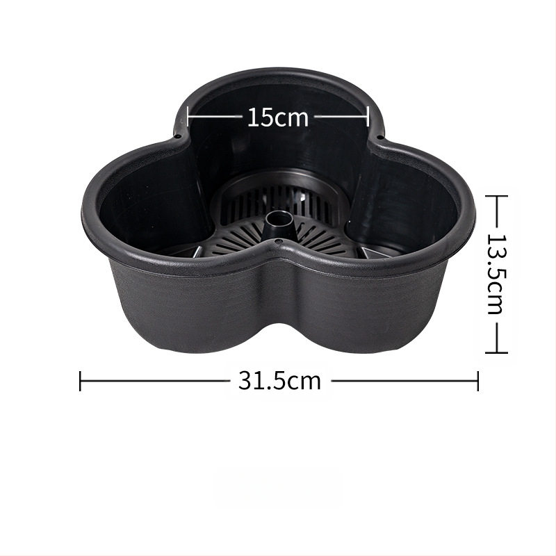 Γλάστρα, πλαστική, αναπνεύσιμη, βιοδιασπώμενη, ανθεκτική στο νερό και στην ξηρασία; πολλών χρήσεων: συνδυαστική, επιτραπέζια, δάπεδο, κρεμαστή; κατασκευή: έγχυση