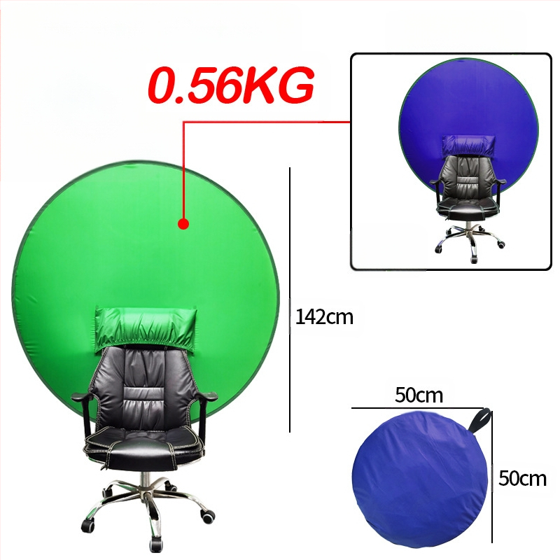 Еластично сгъващо се фоново платно за хромакей, полиестер, множество размери, подходящо за ID снимка, възможност за печат на лого