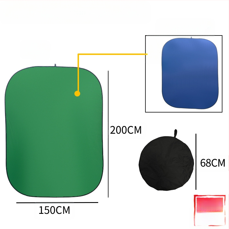 Еластично сгъващо се фоново платно за хромакей, полиестер, множество размери, подходящо за ID снимка, възможност за печат на лого