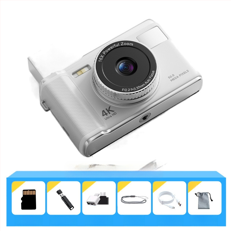 CCD ψηφιακή κάμερα – μαθητής αρχικού επιπέδου, φορητή κάμερα για ταξίδια, πλήρως αυτόματη, 50 MP, 16x οπτικό ζουμ, 16 GB εσωτερική μνήμη, USB 2.0