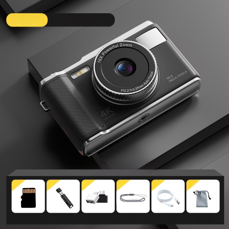 CCD ψηφιακή κάμερα – μαθητής αρχικού επιπέδου, φορητή κάμερα για ταξίδια, πλήρως αυτόματη, 50 MP, 16x οπτικό ζουμ, 16 GB εσωτερική μνήμη, USB 2.0