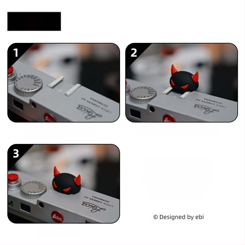 Κάλυμμα σιλικόνης για το hot shoe της κάμερας — καθολικός καρτούν σχεδιασμός με δαιμονικά κέρατα, εύκολη εγκατάσταση, συμβατό με DSLR και mirrorless κάμερες