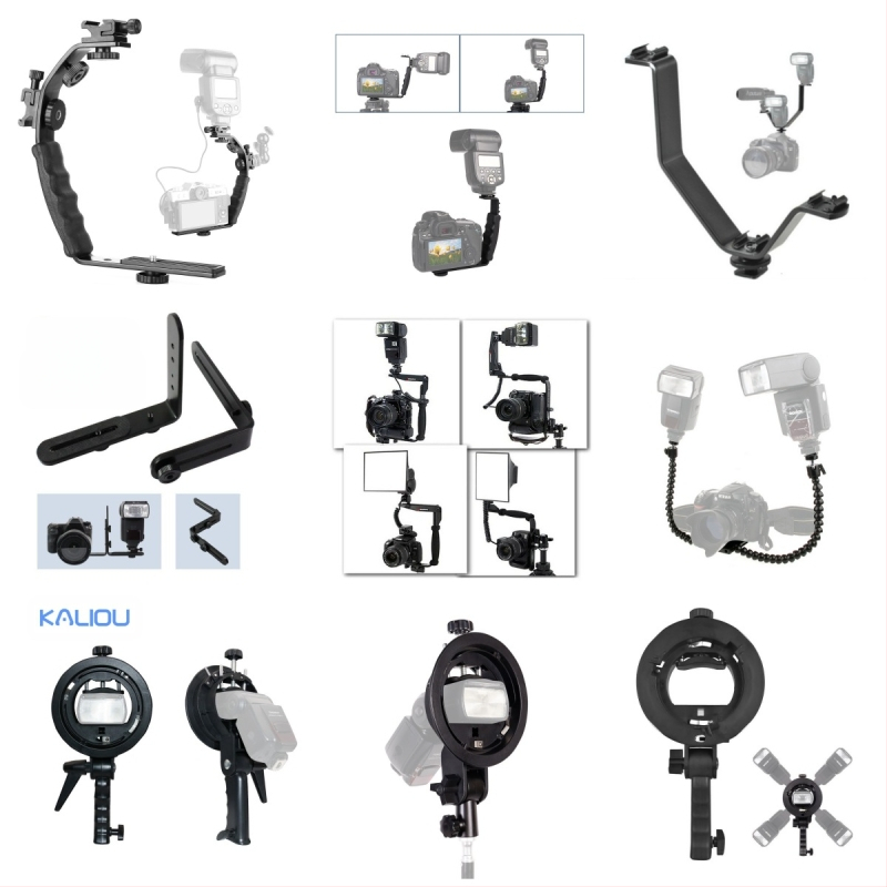 Cario S скоба – пластмасова ръчна скоба за светкавица, микрофон и софтбокс осветление; максимален товар до 2 кг; тегло 0,5 кг