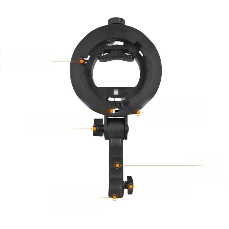 Cario S скоба – пластмасова ръчна скоба за светкавица, микрофон и софтбокс осветление; максимален товар до 2 кг; тегло 0,5 кг