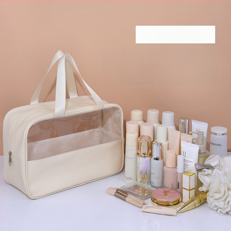 Geantă de toaletă din PVC, patchwork, impermeabilă, stil coreean, pentru călătorii