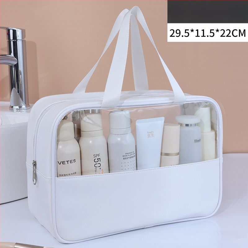 Geantă de toaletă din PVC, patchwork, impermeabilă, stil coreean, pentru călătorii