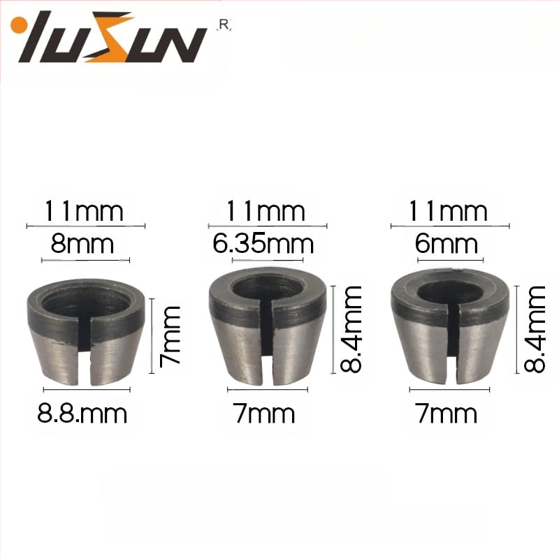 Κύλινδρος σφιξίματος για μηχανή κοπής με επεκτεινόμενη μετατροπική θήκη για ξυλουργική φρέζα, χάλυβας, μοντέλα 6 mm, 6,35 mm, 8 mm, μάρκα Yusheng