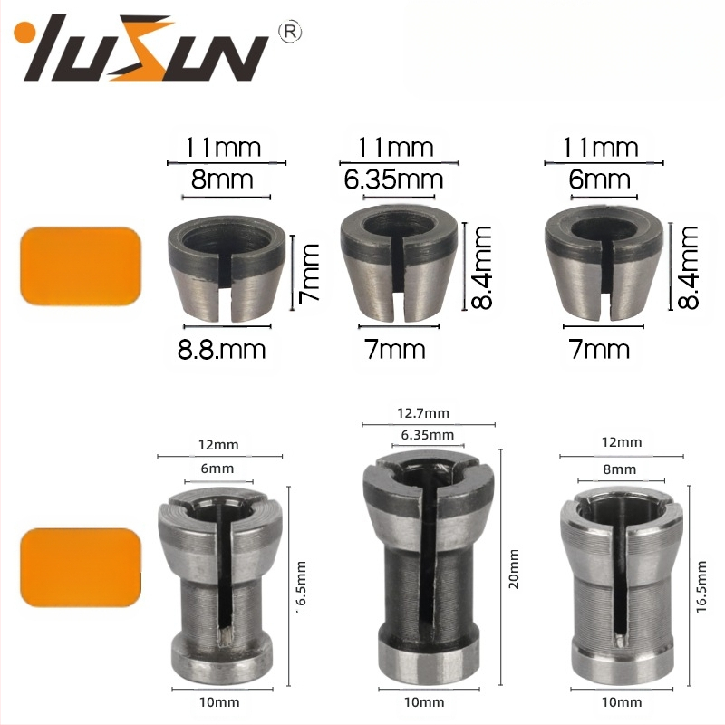 Κύλινδρος σφιξίματος για μηχανή κοπής με επεκτεινόμενη μετατροπική θήκη για ξυλουργική φρέζα, χάλυβας, μοντέλα 6 mm, 6,35 mm, 8 mm, μάρκα Yusheng