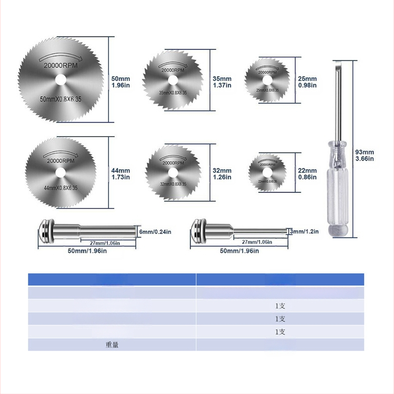 WELIBA Комплект дискове за рязане — диамантени и смолени дискове със стомана с висока скорост за дърво, метал и нефрит; максимална скорост на рязане 20000