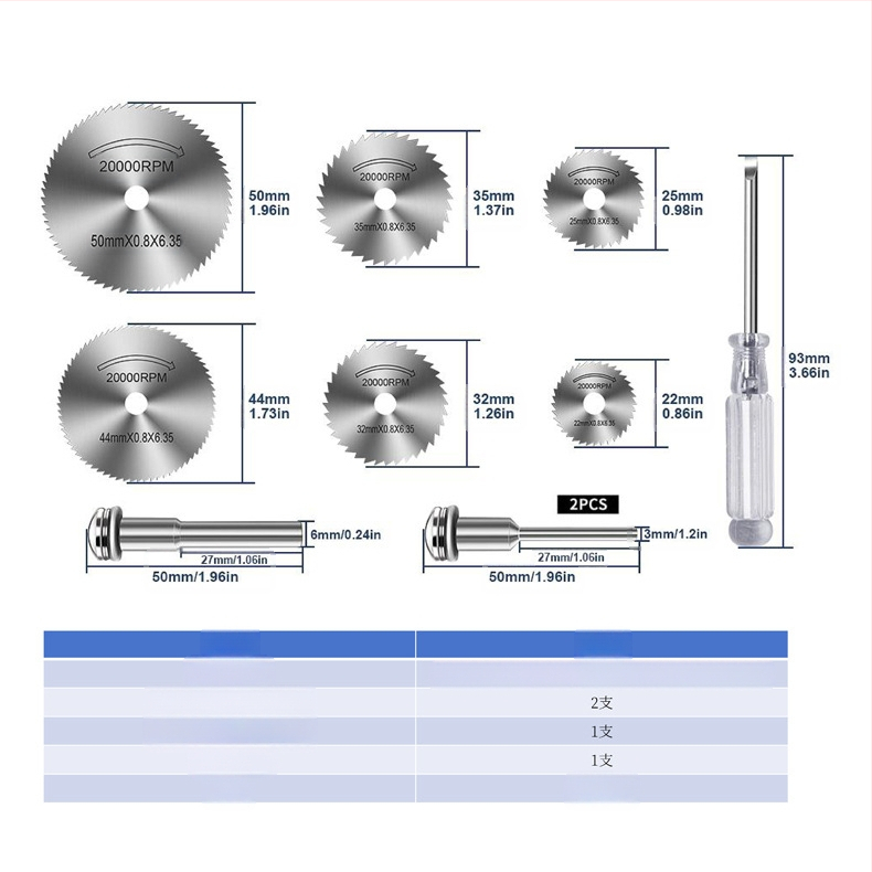 WELIBA Комплект дискове за рязане — диамантени и смолени дискове със стомана с висока скорост за дърво, метал и нефрит; максимална скорост на рязане 20000