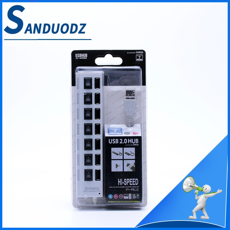 USB хъб SD-134 с независим превключвател, 1–4 порта, USB 2.0, 480 Mbps, захранван през USB