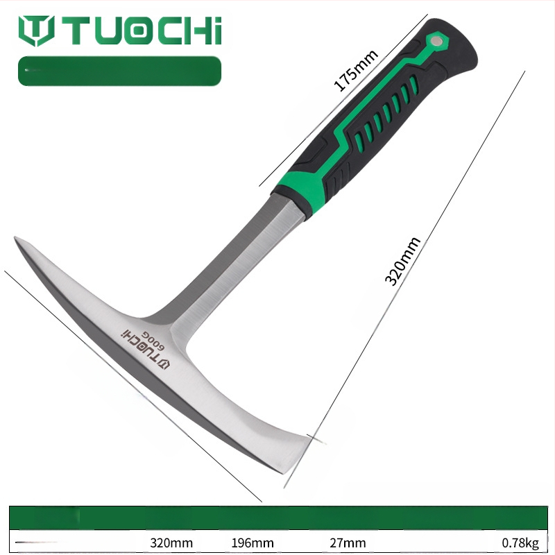 Geoloģijas izpētes āmurs – daudzfunkcionāls, ar asu plakanu galvu, piemērots kalnu kāpšanai un ieguvei