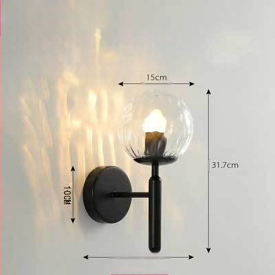 LED sienas lampa ar stikla abažūru, alumīnija korpuss, spriegums ≤36V