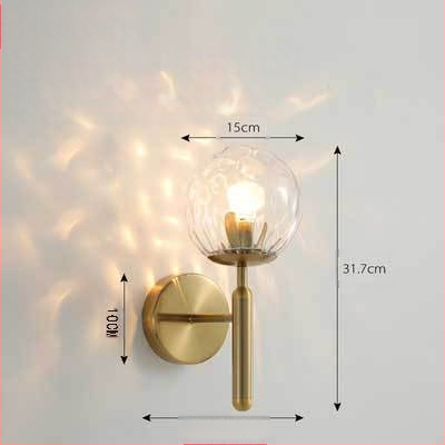 LED sienas lampa ar stikla abažūru, alumīnija korpuss, spriegums ≤36V