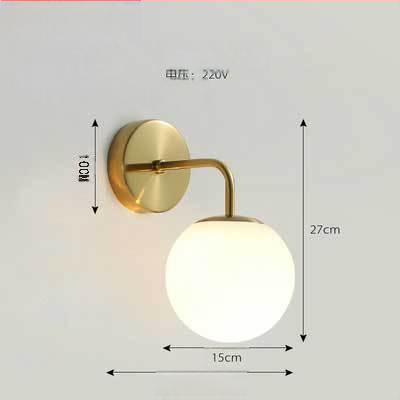 LED sienas lampa ar stikla abažūru, alumīnija korpuss, spriegums ≤36V