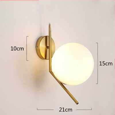 LED sienas lampa ar stikla abažūru, alumīnija korpuss, spriegums ≤36V