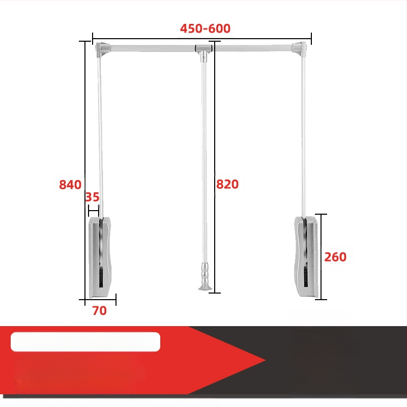 Κρεμάστρες ρούχων με αμορτισέρ για γκαρνταρόμπα, ντουλάπι και υψηλό ντουλάπι — Αλουμίνιο KM-306, Σύγχρονο μινιμαλιστικό στυλ, Προέλευση Φοσάν