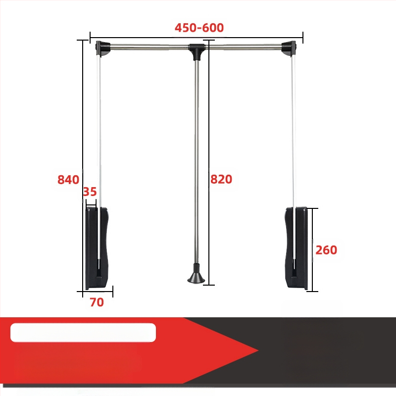 Κρεμάστρες ρούχων με αμορτισέρ για γκαρνταρόμπα, ντουλάπι και υψηλό ντουλάπι — Αλουμίνιο KM-306, Σύγχρονο μινιμαλιστικό στυλ, Προέλευση Φοσάν