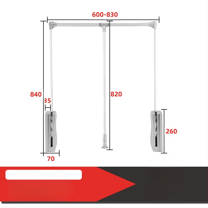Κρεμάστρες ρούχων με αμορτισέρ για γκαρνταρόμπα, ντουλάπι και υψηλό ντουλάπι — Αλουμίνιο KM-306, Σύγχρονο μινιμαλιστικό στυλ, Προέλευση Φοσάν