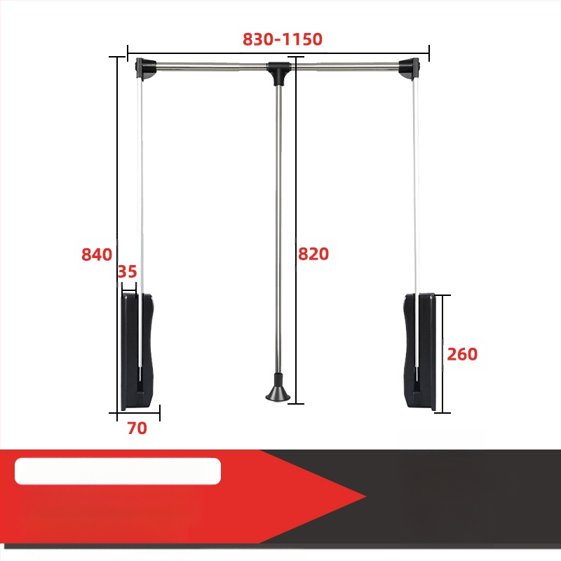 Κρεμάστρες ρούχων με αμορτισέρ για γκαρνταρόμπα, ντουλάπι και υψηλό ντουλάπι — Αλουμίνιο KM-306, Σύγχρονο μινιμαλιστικό στυλ, Προέλευση Φοσάν