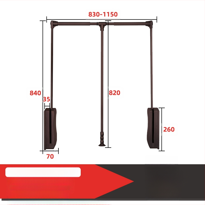 Κρεμάστρες ρούχων με αμορτισέρ για γκαρνταρόμπα, ντουλάπι και υψηλό ντουλάπι — Αλουμίνιο KM-306, Σύγχρονο μινιμαλιστικό στυλ, Προέλευση Φοσάν